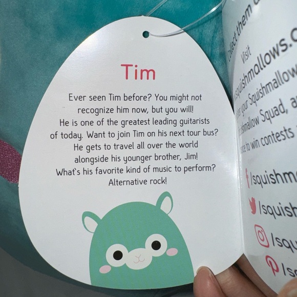 16” Tim the Llama Squishmallows NWT 2019 Kellytoy - Picture 3 of 4